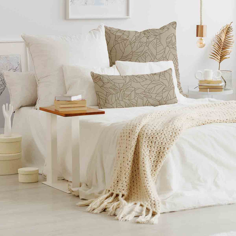 Gesundheitskissen Beige Mit Blattform Schwarz